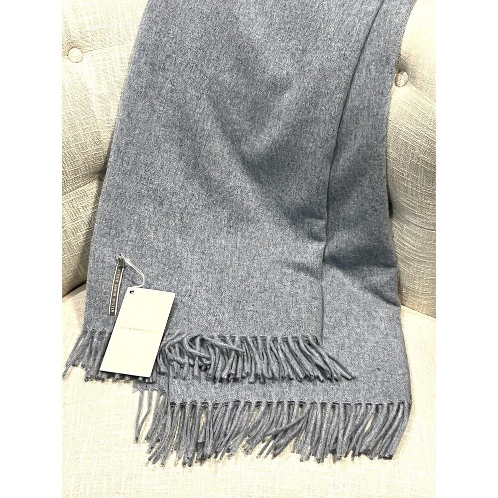 Alicia Adams Alpaca Wool Blend Patmos Throw Blanket Light Blue 51” X 71”